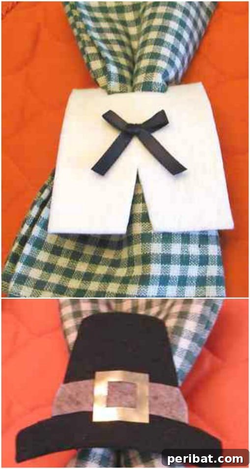 Cute Pilgrim Hat Napkin Rings