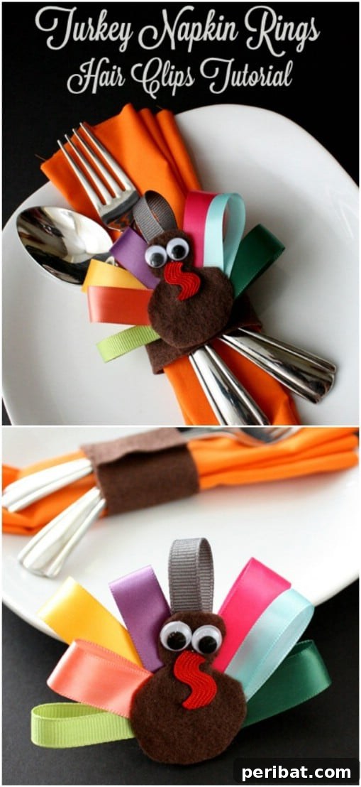 Ribbon Turkey DIY Napkin Rings