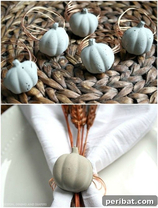 Concrete Pumpkin Napkin Rings