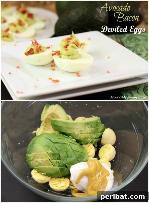 Avocado Bacon Deviled Eggs