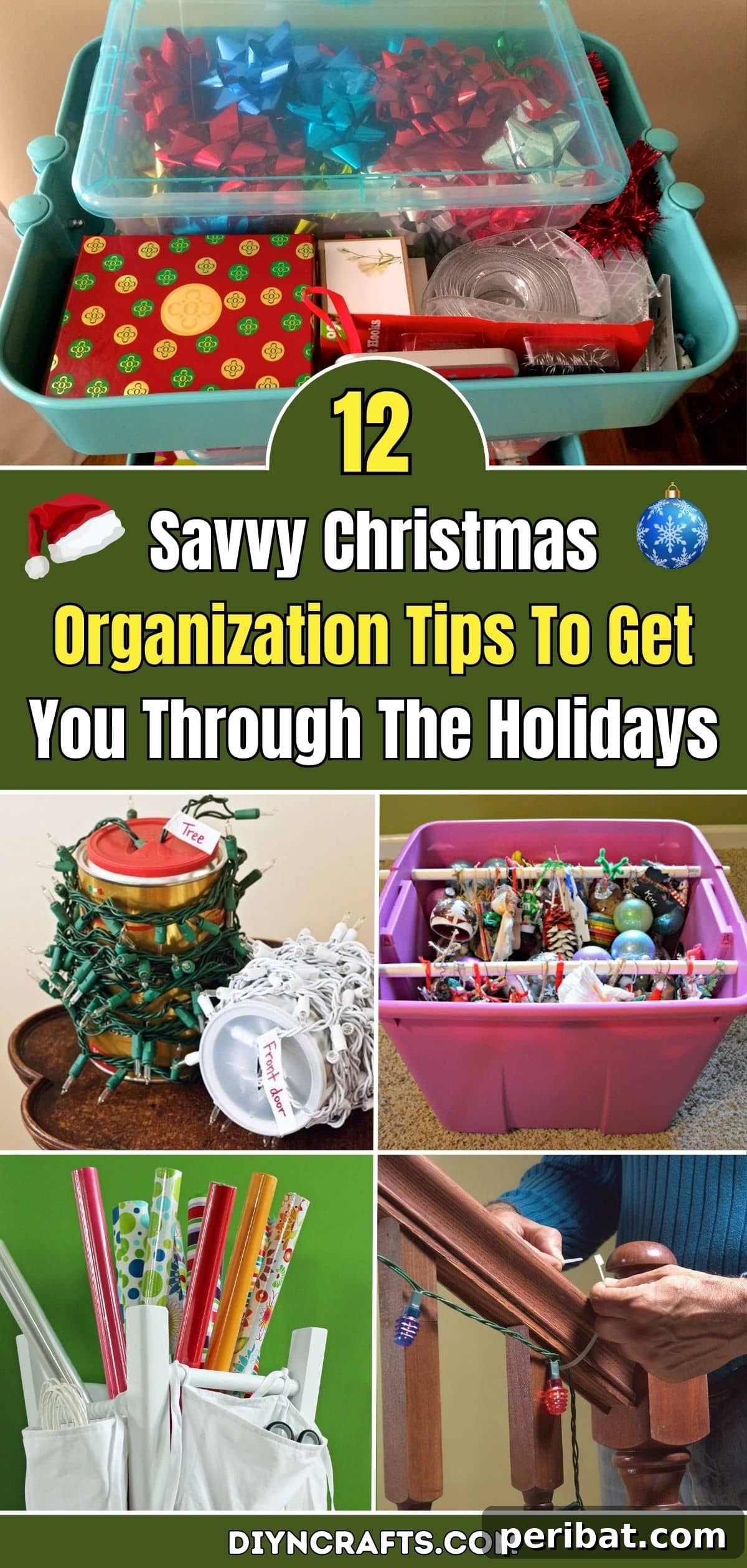 12 Genius Hacks for a Stress-Free Christmas Season 2 12 Savvy Christmas Organization Tips To Get You Through The Holidays pinterest image