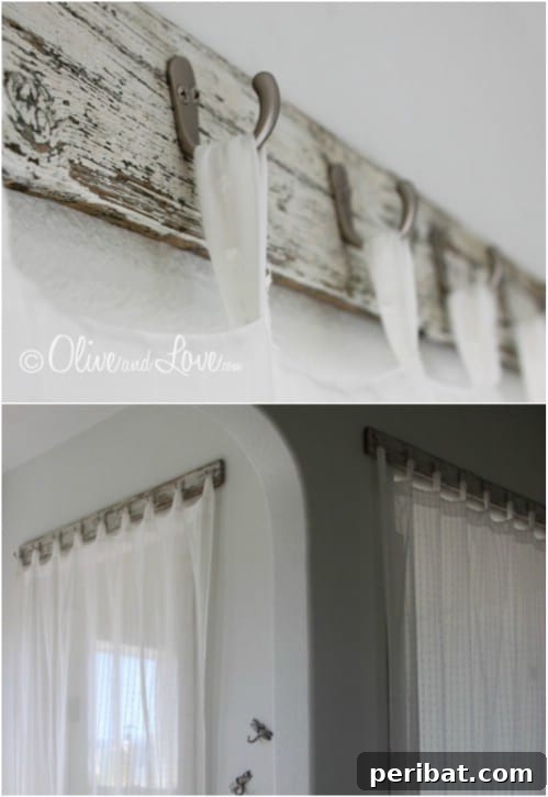 Elevate Your Windows: 16 DIY Curtain Rods and Hooks for Budget-Friendly Chic 11 Reclaimed Wood Curtain Rod