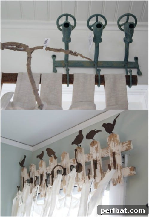 Elevate Your Windows: 16 DIY Curtain Rods and Hooks for Budget-Friendly Chic 13 Upcycled Coat Rack/Fence Curtain Rod