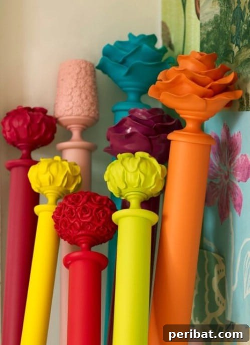 Elevate Your Windows: 16 DIY Curtain Rods and Hooks for Budget-Friendly Chic 6 DIY Colorful Curtain Rods