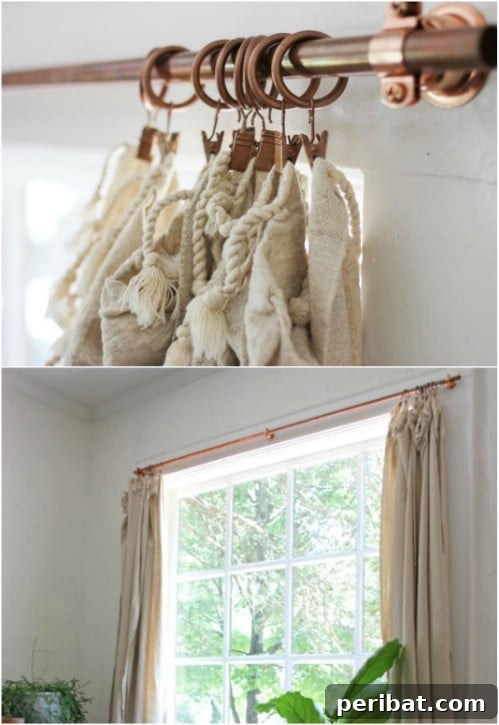 Elevate Your Windows: 16 DIY Curtain Rods and Hooks for Budget-Friendly Chic 7 Easy DIY Copper Pipe Curtain Rods