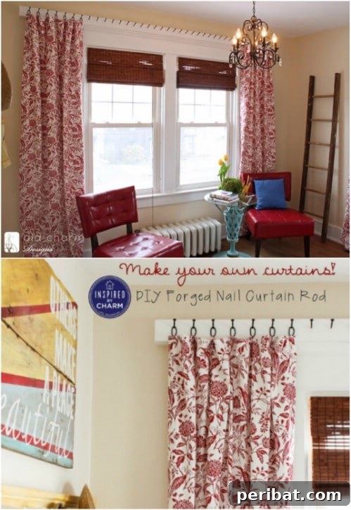 Elevate Your Windows: 16 DIY Curtain Rods and Hooks for Budget-Friendly Chic 10 DIY Forged Nail Curtain Rod