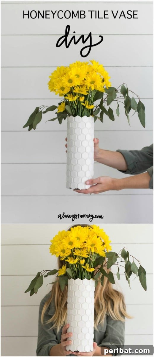 Stylish Easy DIY Honeycomb Tile Vase