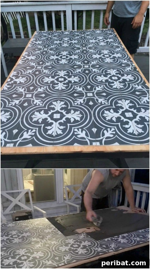 Durable DIY Tile Covered Patio Table