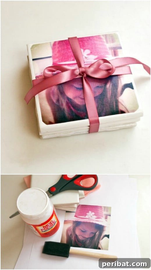 Personalized DIY Tile Photo Coasters