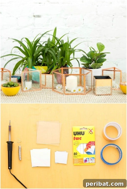 Unique Glass Tile Terrarium Hurricanes