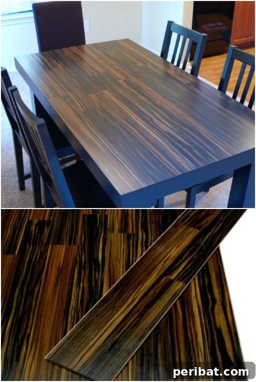 Rustic DIY Laminate Dining Room Table