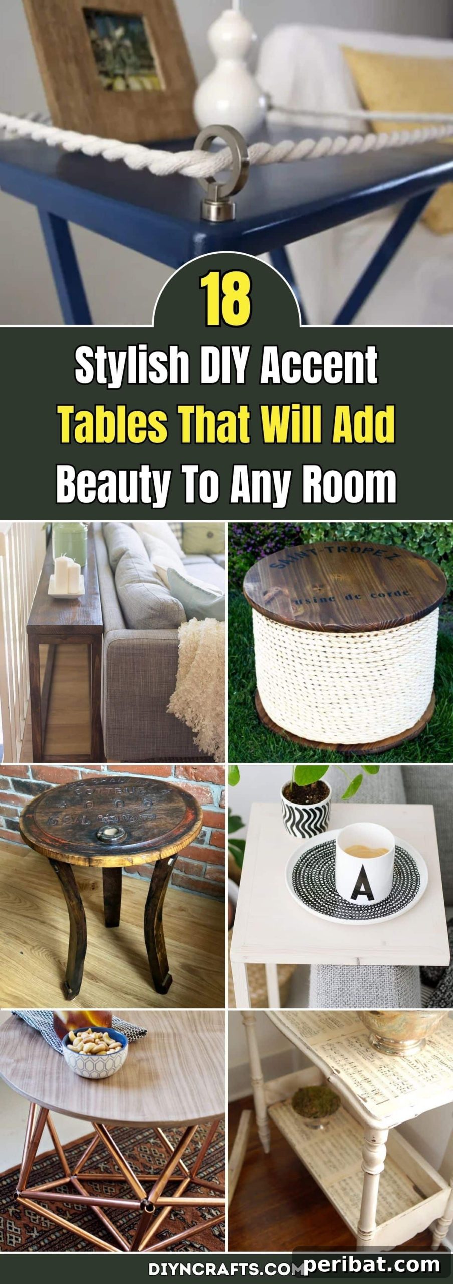 Transform Your Home: 18 DIY Accent Tables for Elevated Style 2 18 Stylish DIY Accent Tables That Will Add Beauty To Any Room pinterest image