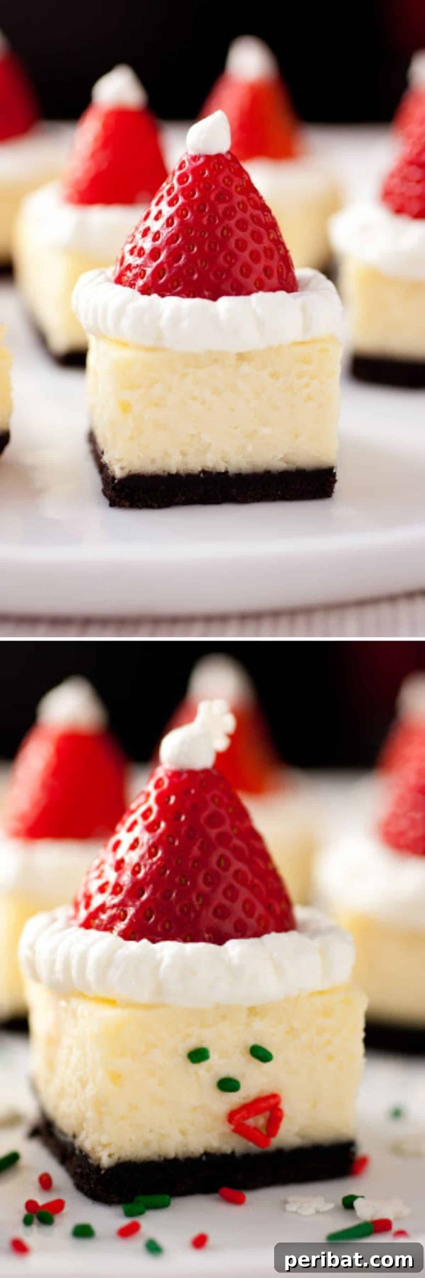 Santa Hat Cheesecake Bites