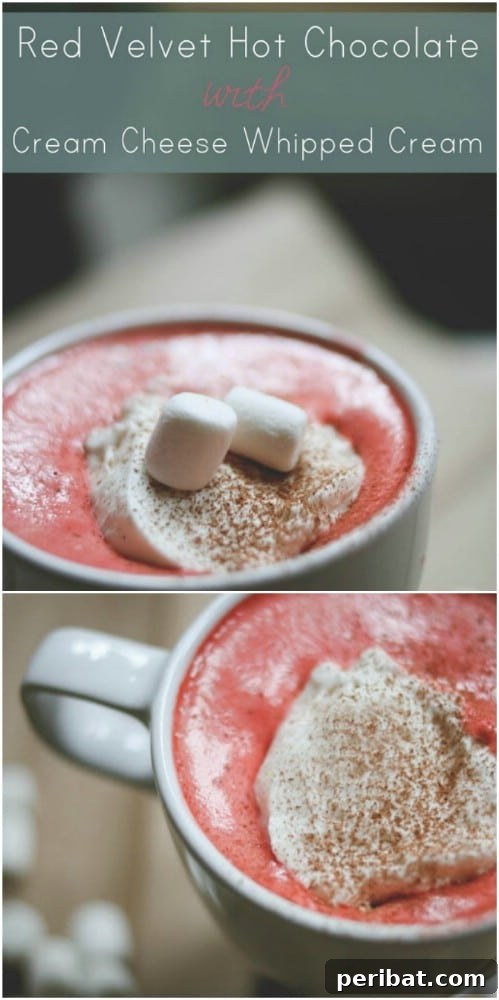 Red Velvet Hot Chocolate With Cream Cheese Whipped Topping