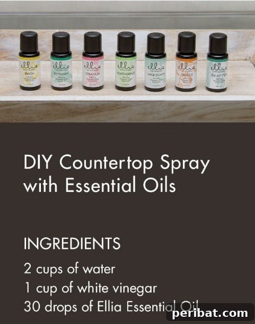 Homemade Countertop Cleaning Spray with Essential Oils for a Fresh Kitchen