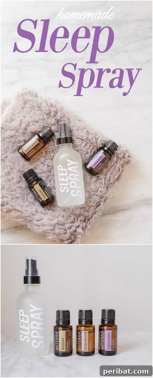 Natural Homemade Sleep Spray with Lavender and Vetiver Essential Oils