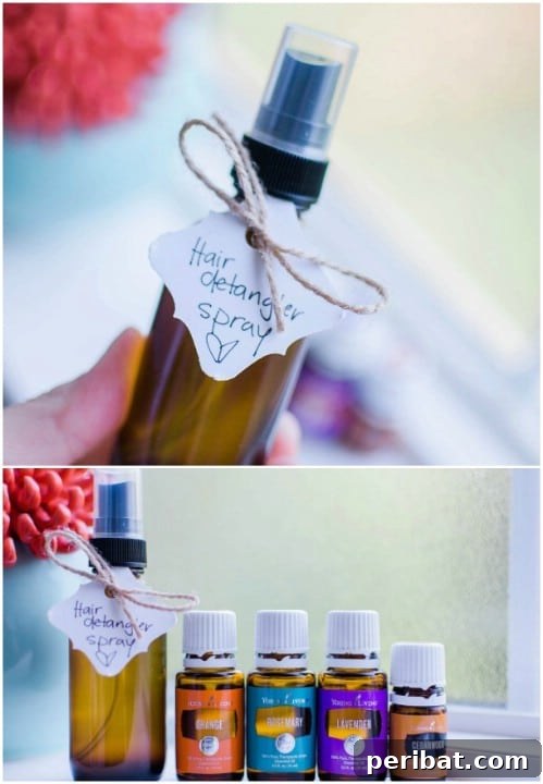 Homemade Hair Detangler and Curling Spray with Essential Oils