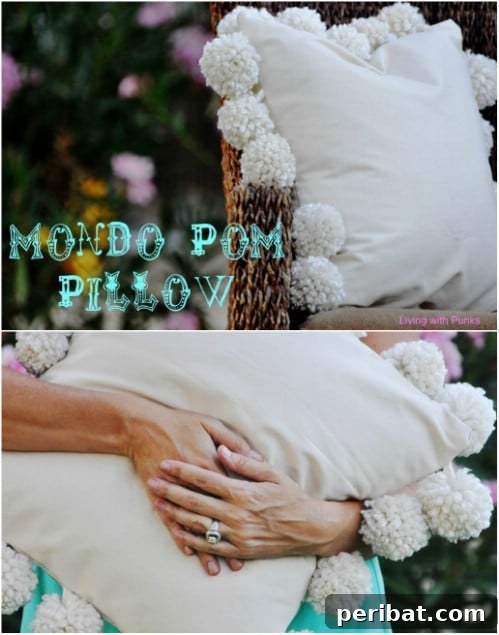 Quick-Stitch Style: Effortless DIY Accent Pillows for an Instant Home Update 15 Huge DIY Pom Pom Pillow