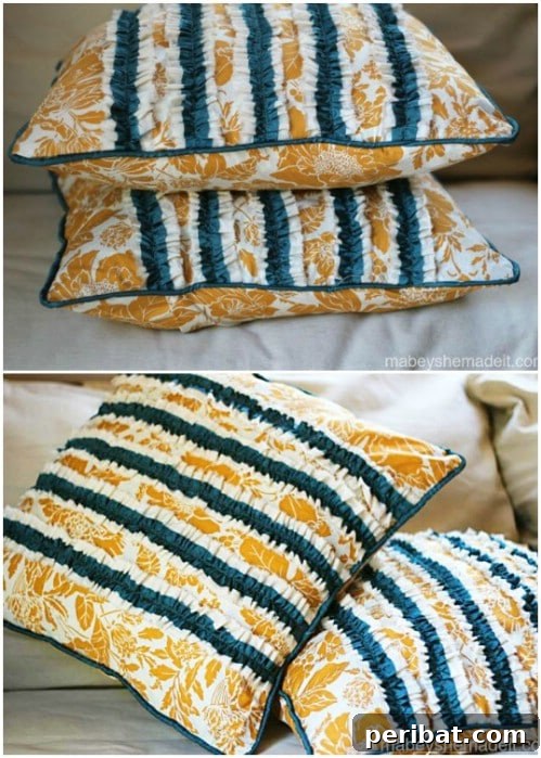 Quick-Stitch Style: Effortless DIY Accent Pillows for an Instant Home Update 24 Easy Ruffled Taffeta Pillow