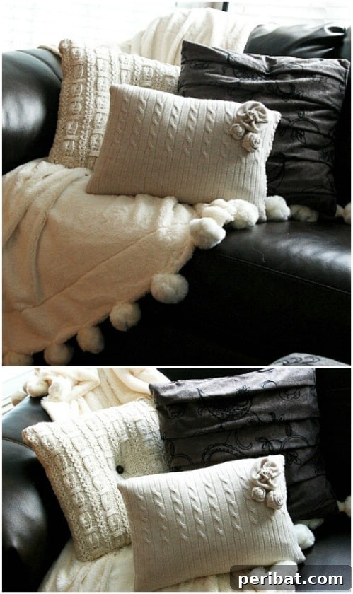 Quick-Stitch Style: Effortless DIY Accent Pillows for an Instant Home Update 28 Upcycled Sweater Pillow