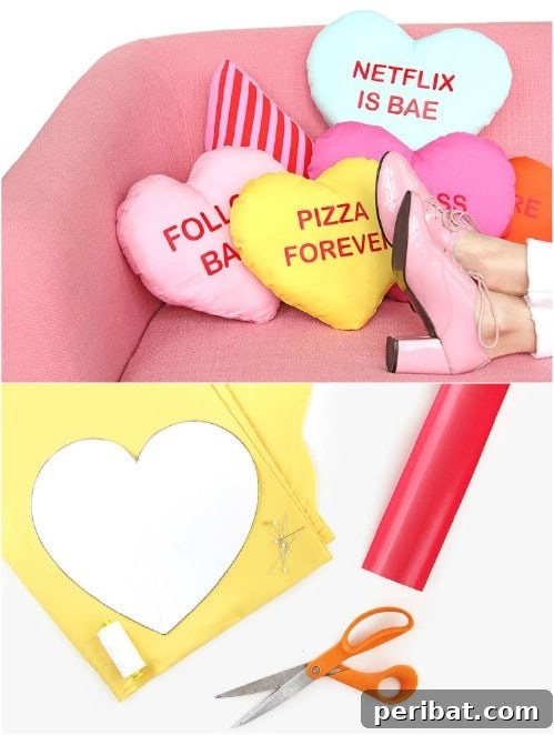 Quick-Stitch Style: Effortless DIY Accent Pillows for an Instant Home Update 7 DIY Conversation Hearts Pillows