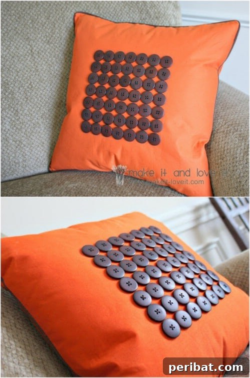 Quick-Stitch Style: Effortless DIY Accent Pillows for an Instant Home Update 8 DIY Button Pillow