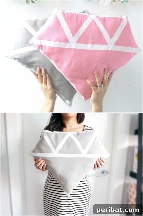 Quick-Stitch Style: Effortless DIY Accent Pillows for an Instant Home Update 9 Diamond Shaped Pillows