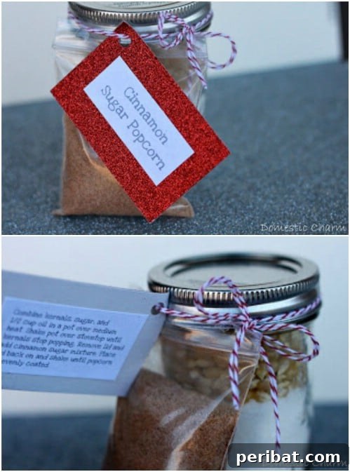 30 Festive Jar Gift Recipes: Handmade Holiday Delights 11 Cinnamon Sugar Popcorn