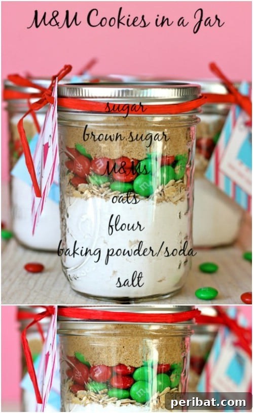 30 Festive Jar Gift Recipes: Handmade Holiday Delights 20 M&M Cookies In A Jar Mix