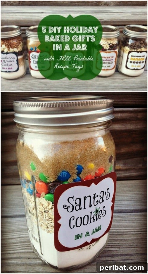 30 Festive Jar Gift Recipes: Handmade Holiday Delights 27 Santa Cookies In A Jar Mix