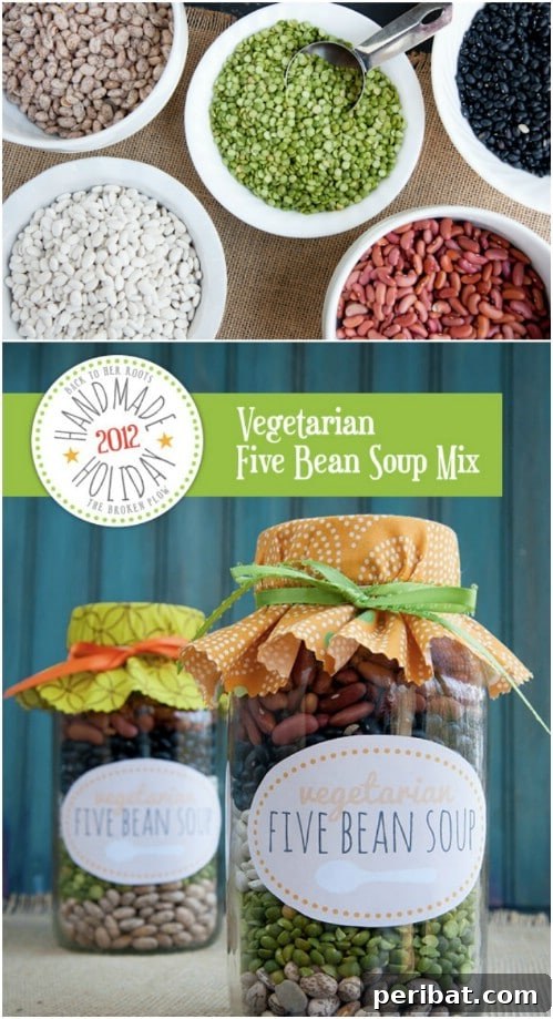30 Festive Jar Gift Recipes: Handmade Holiday Delights 30 Vegetarian Five Bean Soup Mix
