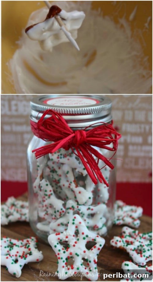 30 Festive Jar Gift Recipes: Handmade Holiday Delights 32 White Christmas Pretzels In A Jar