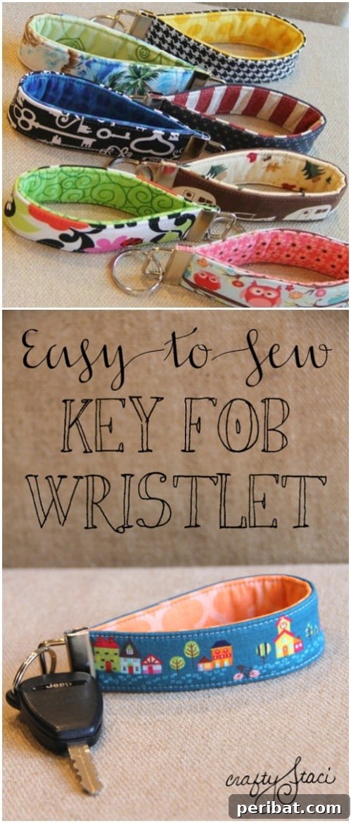 Start Sewing Today: 25 Free Patterns for Amazing Hand Sewn Gifts 16 Easy DIY Key Fob Wristlet