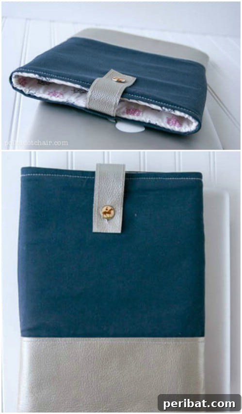 Start Sewing Today: 25 Free Patterns for Amazing Hand Sewn Gifts 18 DIY Leather Trimmed Laptop Case