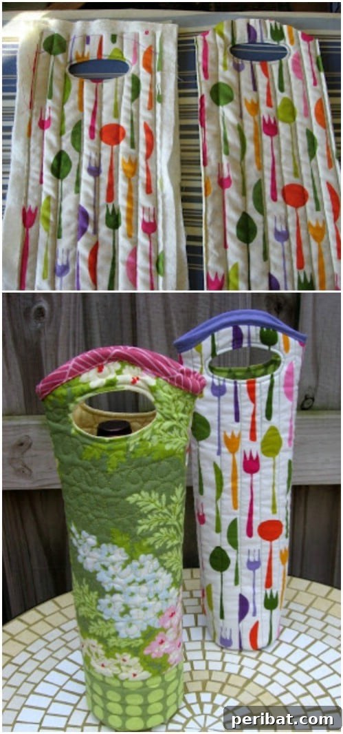 Start Sewing Today: 25 Free Patterns for Amazing Hand Sewn Gifts 22 Easy DIY Quilted Wine Tote
