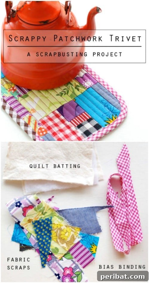 Start Sewing Today: 25 Free Patterns for Amazing Hand Sewn Gifts 23 Easy Hand Sewn Patchwork Trivet