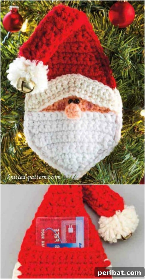 Easy Crochet Santa Ornaments