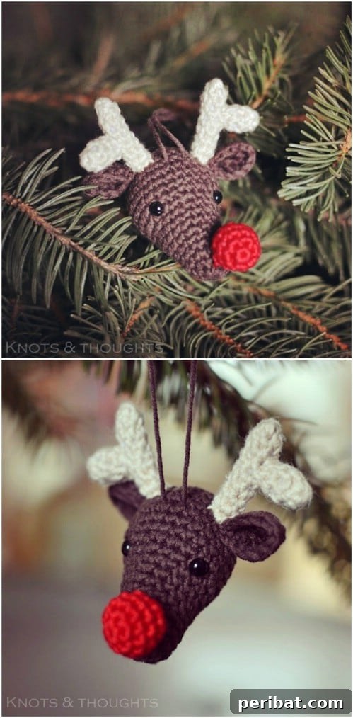 DIY Rudolph Crochet Ornaments