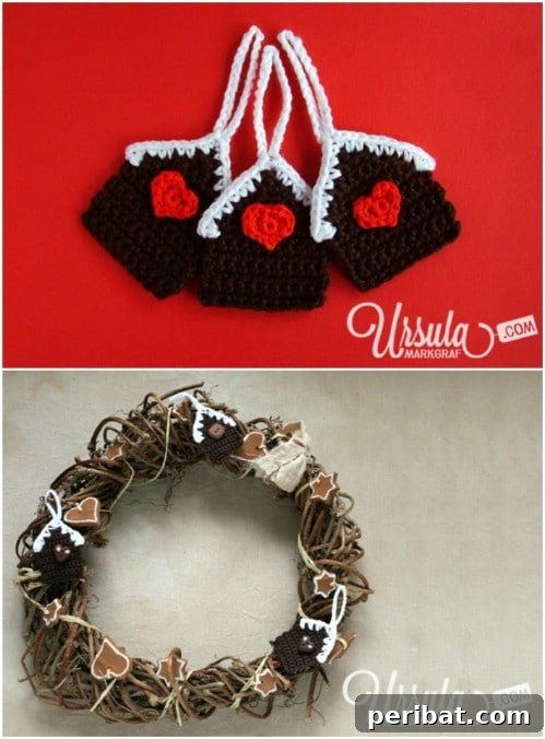 Gingerbread House Crochet Gift Tags