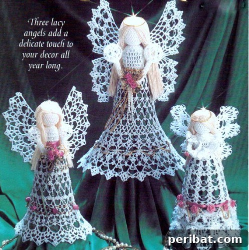 Vintage Angle Tree Topper Crochet Ornament