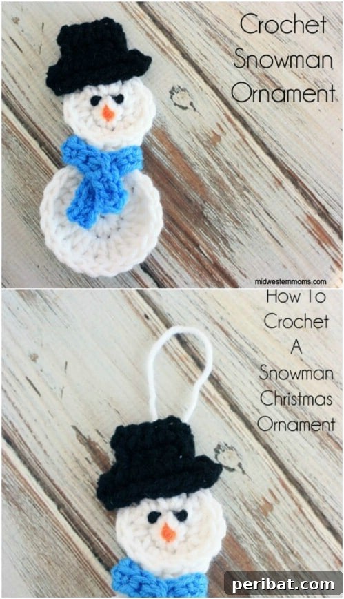 DIY Crochet Snowman Ornament