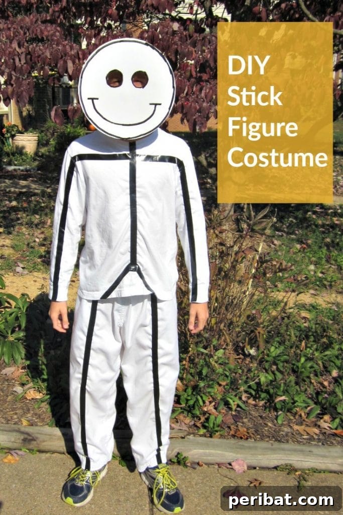 75 Effortless DIY Halloween Costumes That Kids Adore 16 A child in a creative DIY stick figure costume standing in a garden, a unique and simple idea