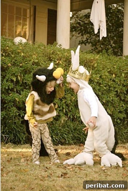 75 Effortless DIY Halloween Costumes That Kids Adore 75 Children dressed as 'The Wild Things' from the classic book, a creative group costume idea for Halloween