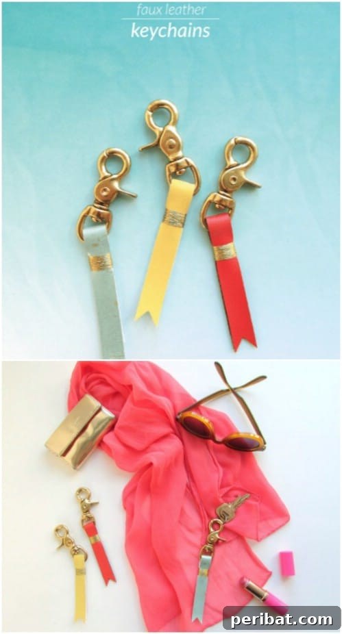 DIY Faux Leather Keychain