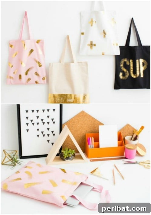 DIY Gold Foil Tote