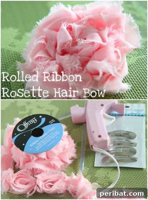 Rolled Ribbon Hair Barrettes