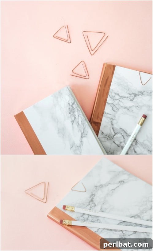 DIY Copper And Marble Notebook