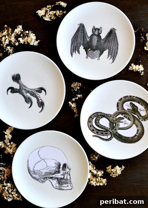 Easy DIY Halloween Silhouette Plates