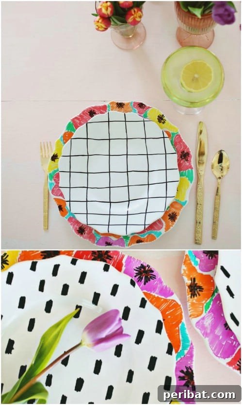 Anthropologie Inspired Hand Painted Plate Set