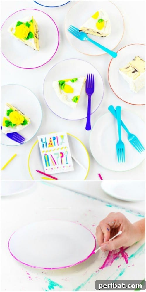 DIY Color Edged Plates